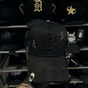Unisex Dark Nebula Black Baseball Cap with Embroidered Logo Stars, Suede Brim, Premium Texture, Metal Accents, Streetwear Style Elite GameStrong Hat
