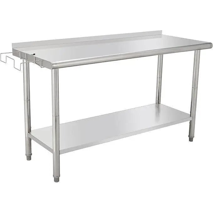 TrailBlaze Stainless Steel Work Table, 60" x 24" with Adjustable Undershelf, NSF Commercial Stainless Steel Prep Table, for Kitchen/Restaurant