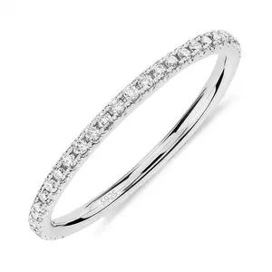Wedding Band 925 Sterling Silver Stackable Eternity Rings for Women Silver Size 5-10