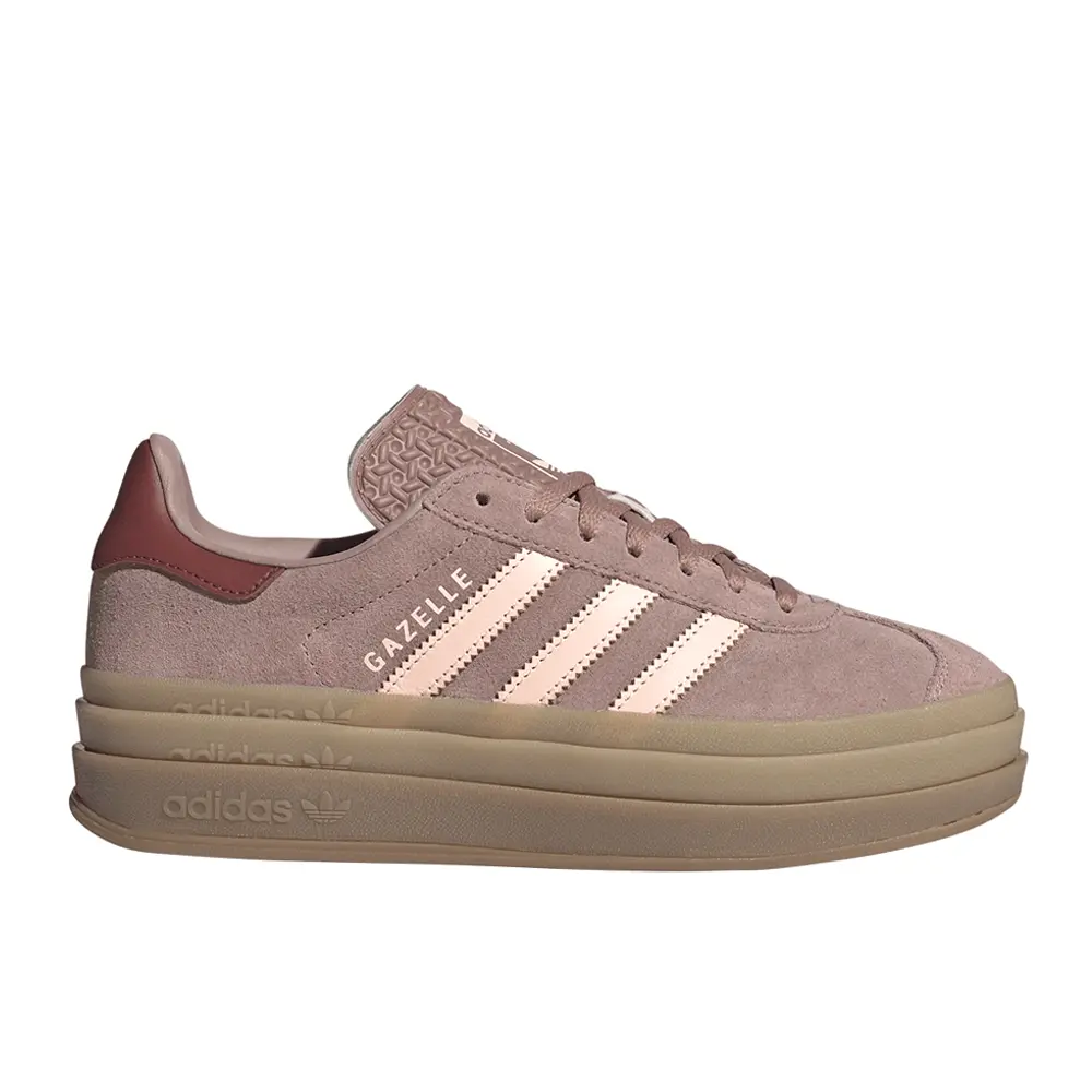 adidas Womens Gazelle Bold Lace Up Sneakers Shoes Casual - Brown