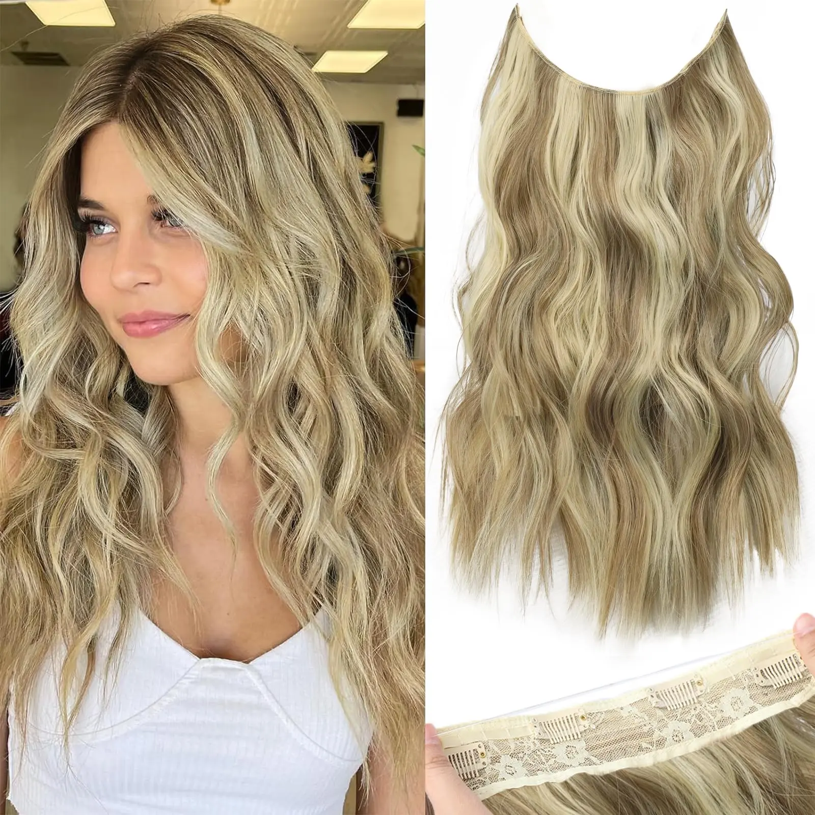 16 Inch Dirty Blonde Mixed Bleach Blonde