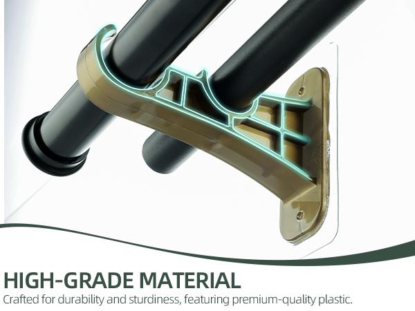6-Pack No-Drill Double Curtain Rod Brackets, Self-Adhesive Nail-Free Rod Holders, Easy Install Interior Decoration Accessories for Bathroom, Renter-Friendly College Dorm Essentials, Back to School, Curtain Rod Holders