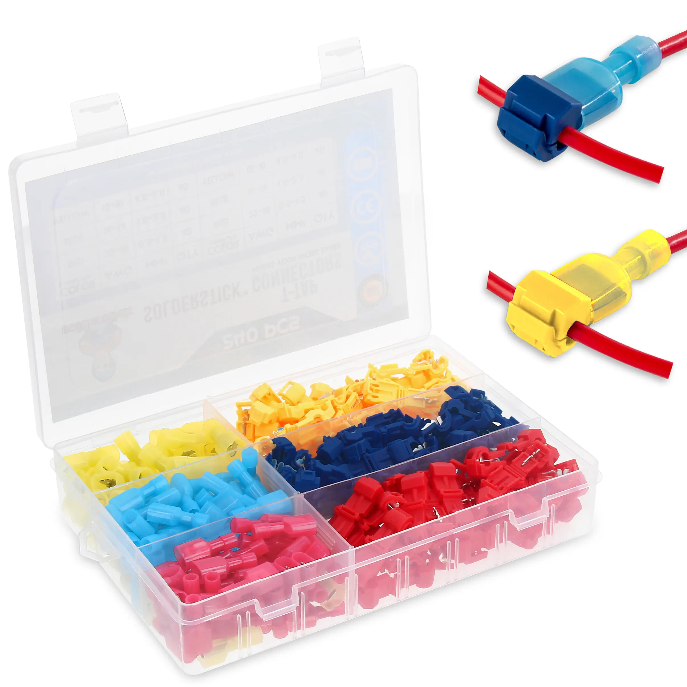 Solderstick T-Tap Wire Connectors 480pcs Kit - T-Tap Design for Easy Wire and Spade Terminal Connection