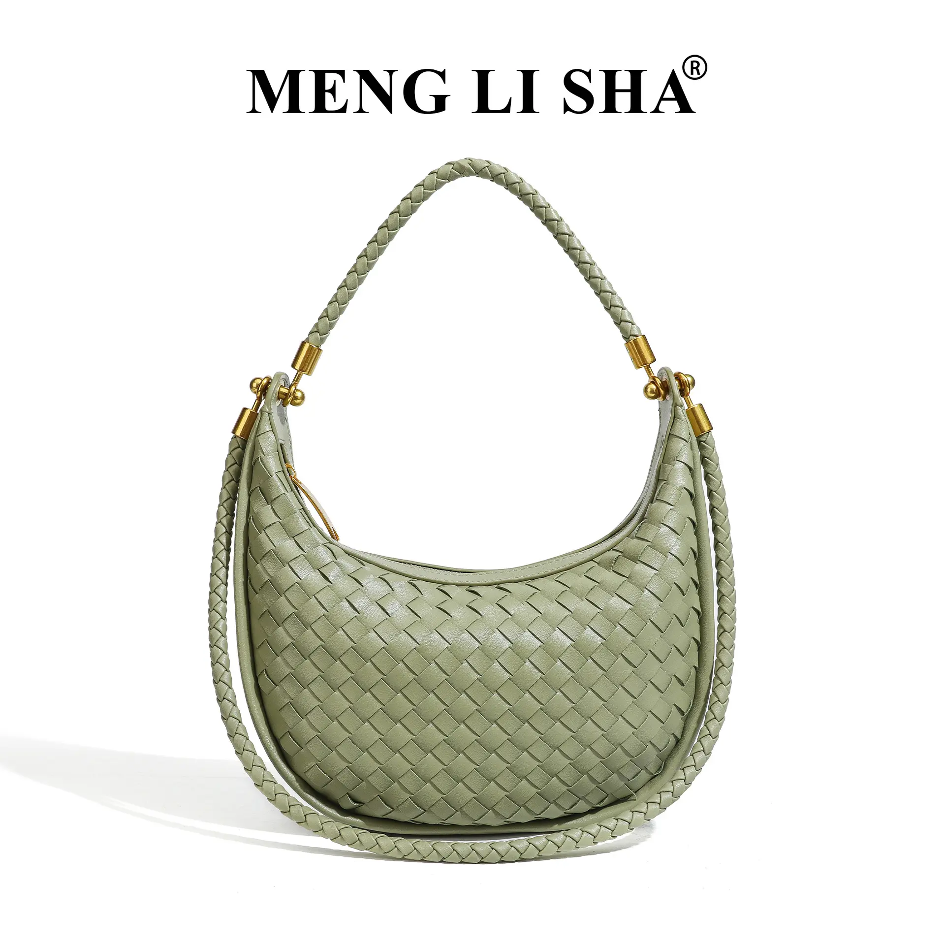 Handmade Woven Leather Hobo Underarm Bag Women Vintage Crescent Shoulder Bag Multiway Wear Crossbody Handbag Elegant Commute Daily Shoulder Purse