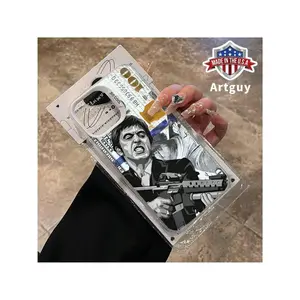 Phone Case For IPhone 16 Pro Max 15 Plus 16E 14 13 12 11 XR XS Creative Scar Face Painted Pattern Full Body Protection Anti-Scratch PC Smartphone Cover