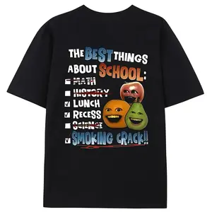 Funny Orange Character School Meme Graphic Tshirt Tee for Men and Women Soft Comfortable Casual Streetwear Top Good Graphic T Shirt Gift for Students Teens Everyday Outfit Unisex