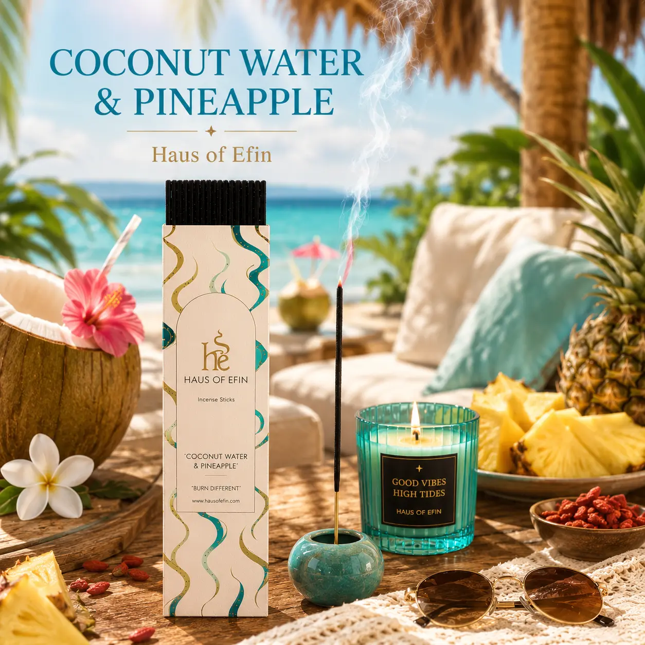 Coconut Water & Pineapple – Tropical Coconut Pineapple Incense Sticks