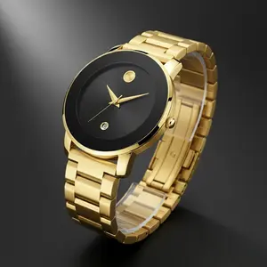 Men's Business Fashion Analog Quartz Watch 41mm Stainless Steel Strap Water Resistant for Party Daily Wear Birthday Christmas Gift with Box