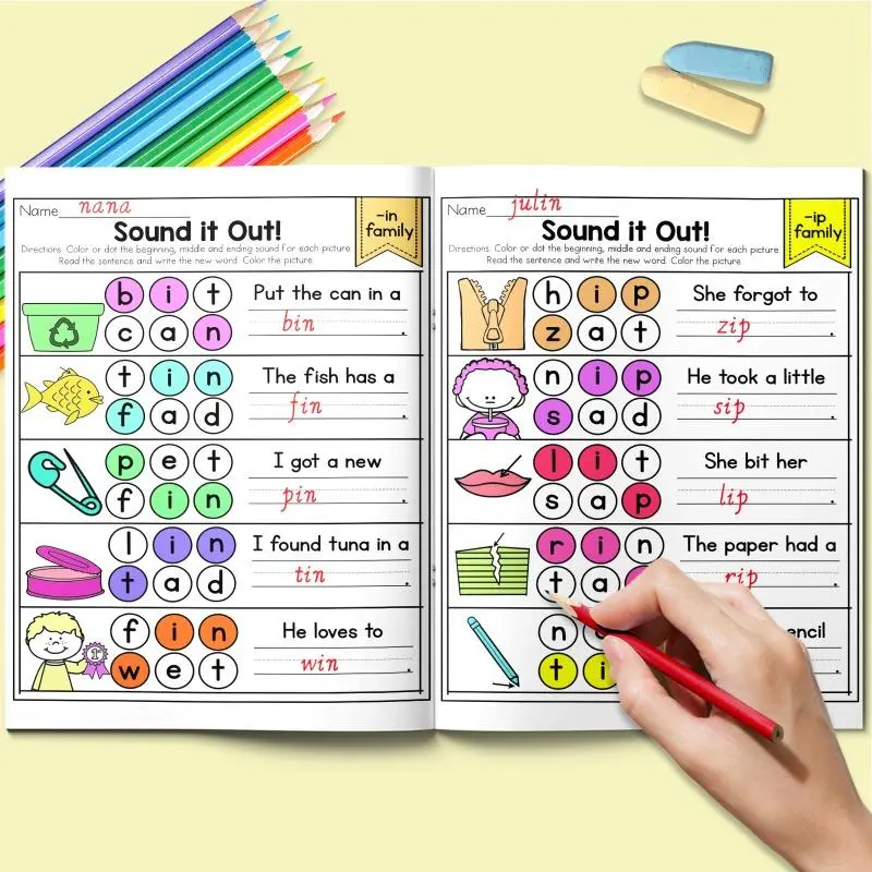 Sight Word Workbook, 20 Pages Sight Word Reading Book, English Learning Workbook for Kids, Visual Learning Tools, Preschool Alphabet Tool, Preschool Learning Materials, School & Educational Supplies