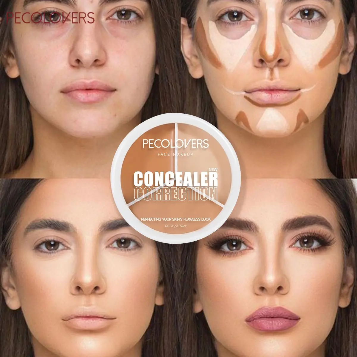 Tri-color Concealer Palette Eyeshadow Palette Pearlescent Matte Contour Concealer Dark Circles Concealer Cream Makeup