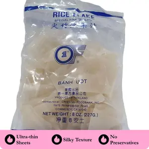 Rice Flake Special Fine Quality  Banh Uot 8oz 227g - 3 Clean ingredient no preservatives Vietnamese food and snacks