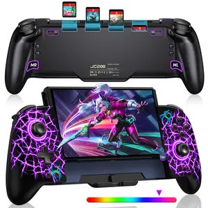 Christmas gift For Switch Controllers, Hall Effect Joystick (No Drift) Switch Joypad for Nintendo Switch/OLED, Full-Size Grip Wireless Switch Pro Controller with 9 Color Lights. Ideal for Those Who Prefer Handheld Mode