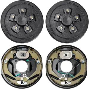 VEVOR Trailer Hub Drum Kits 5 on 4.5" B.C. with 10" x 2-1/4" Electric Brakes, Self-Adjusting Trailer Brake Assembly for 3500 lbs Axle, 4-Hole Mounting, Backing Plates for Brake System Part Replacement
