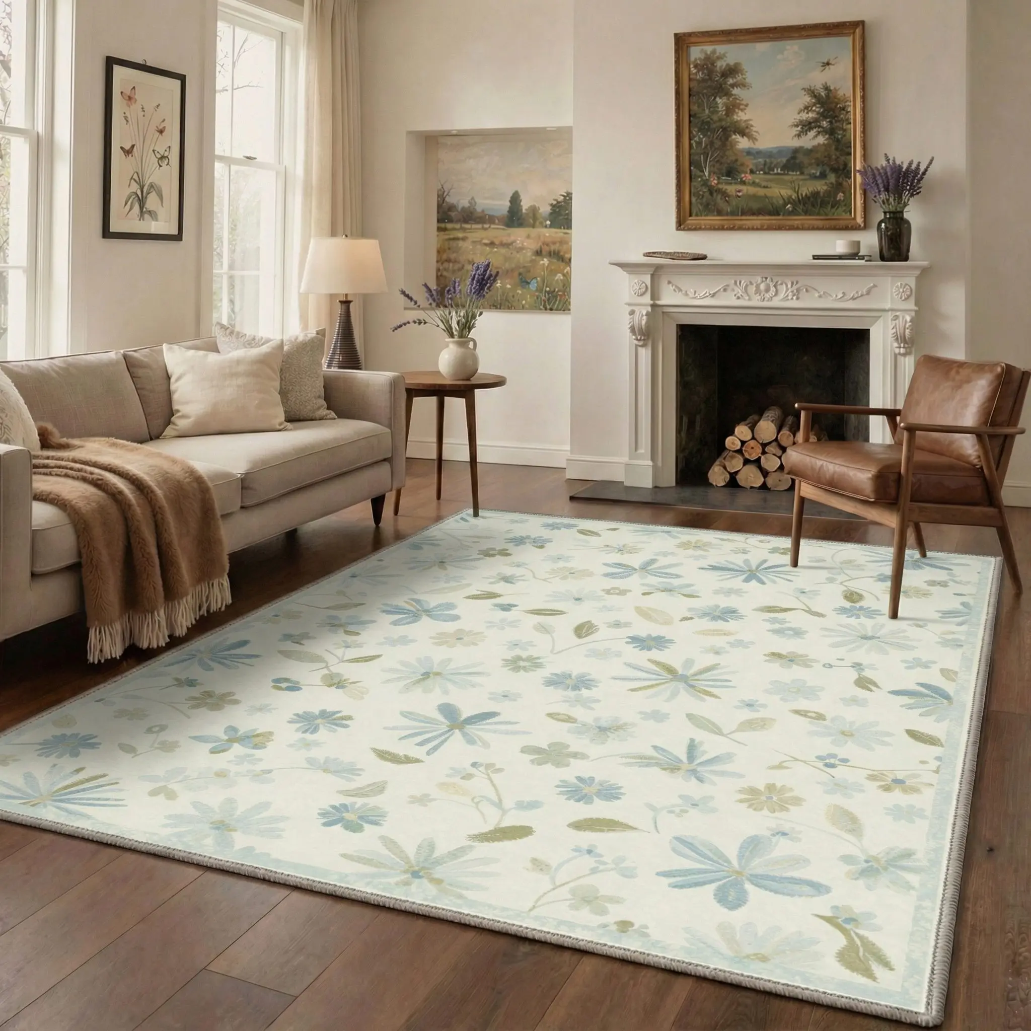 【Deals For You Days】GENIMO Area Rug – Soft, Non-Slip, Pet Friendly, Machine Washable Floor Rug, Home Carpet, Stylish Decor for Any Room ,ARF2056-PETAL