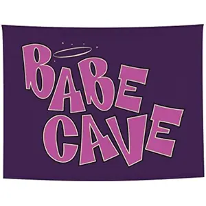 Babe Cave Tapestry Preppy Cute Pink Tapestries Aesthetic Wall Hanging Banner For Teen Girl College Dorm Bedroom Living Room Party Decoration Linen Lightweight