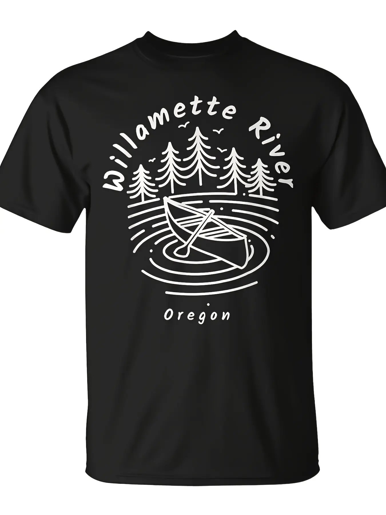 Willamette River Oregon T-Shirt Monsterry Unisex f unisex soft cotton short sleeve t shirt, vintage graphic casual tee for men women teens, perfect birthday holiday gift for camping travel gym daily street  wear