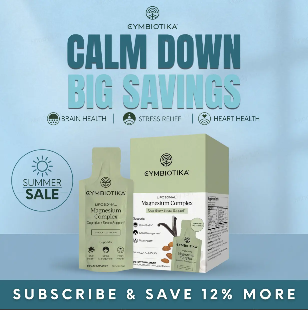 Liposomal Magnesium Complex | 12 Packets | Stress Relief & Calm | Sleep & Muscle Recovery | 7-Form Magnesium Blend
