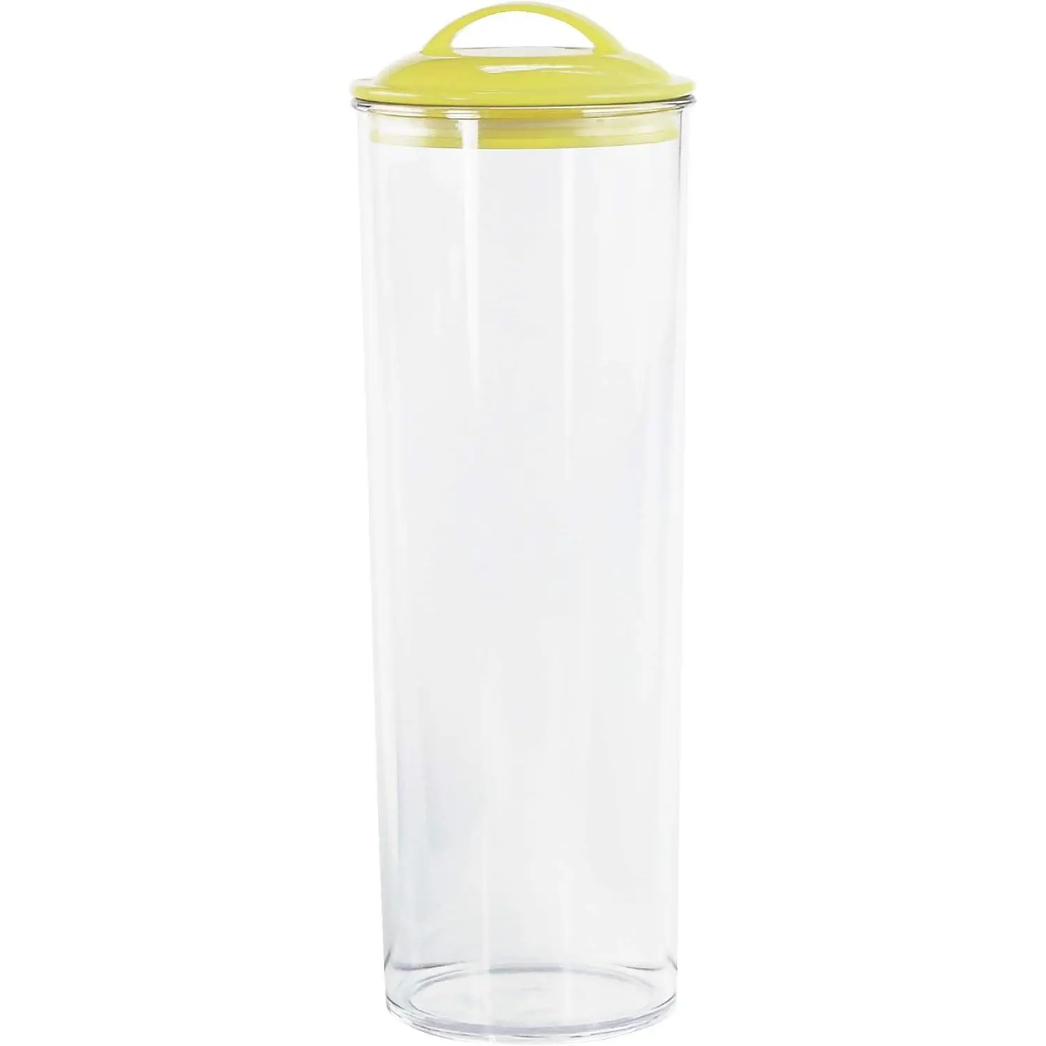 Tall Clear Spaghetti Pasta Storage Canister Container with Airtight Lid BPA Free for Kitchen Pantry Organization, Lemon
