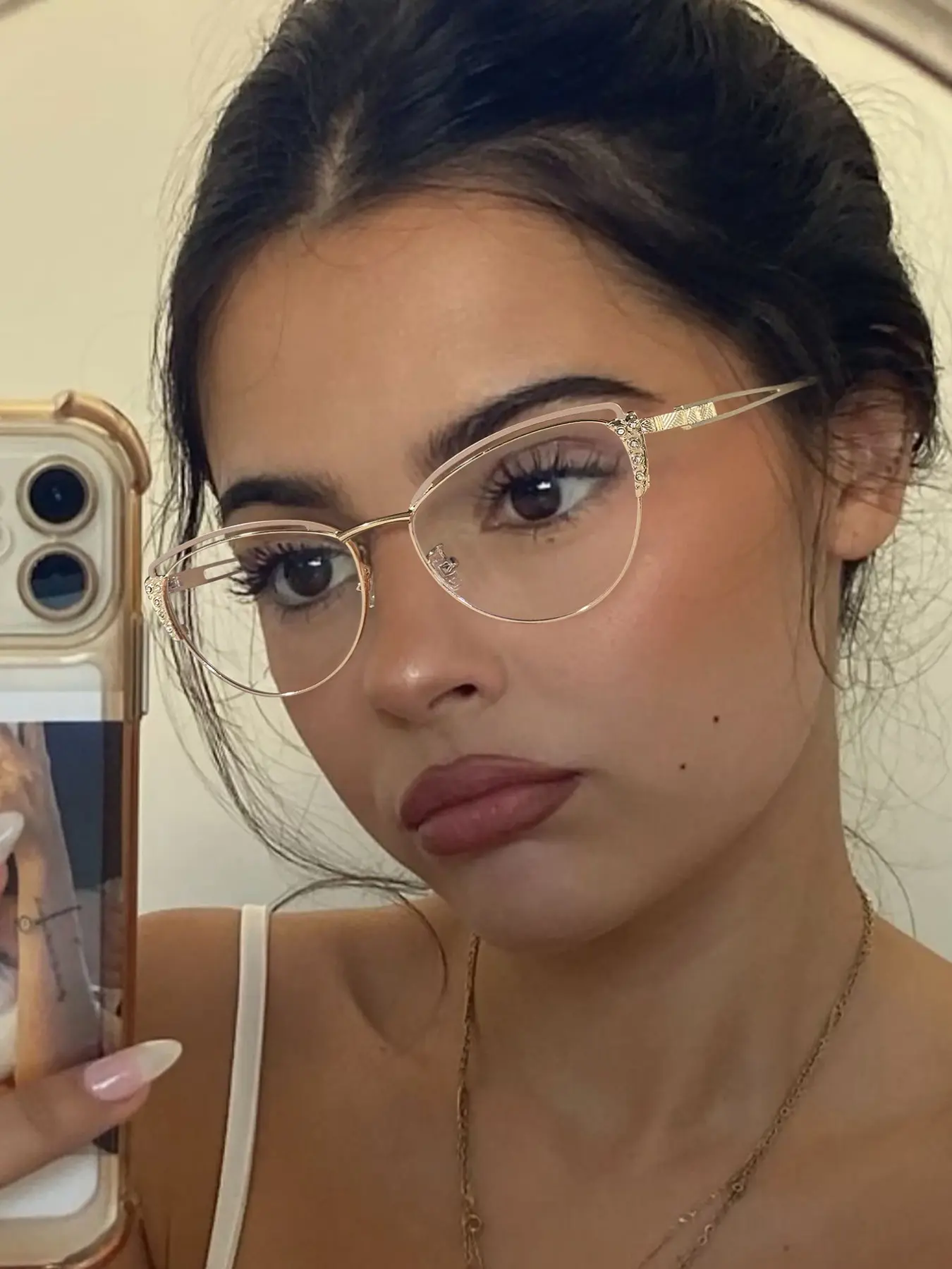 Women's Vintage Appeal Cat Eye Glasses Frame, Lightweight Durable Metal Frame, Comfortable No Pressure, Ideal for Daily Casual Wear, Trendy Vintage Eyeglasses, Trendy Casual Frames, Casual Stylish Glasses