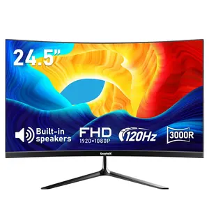 24.5" FHD Curved PC Monitor, 120Hz Smooth Display, 3000R Curved Design, Built-in Audio Speakers, Equipped with HDMI 2.0 and VGA, 75*75mm Standard VESA Wall Mount Ready