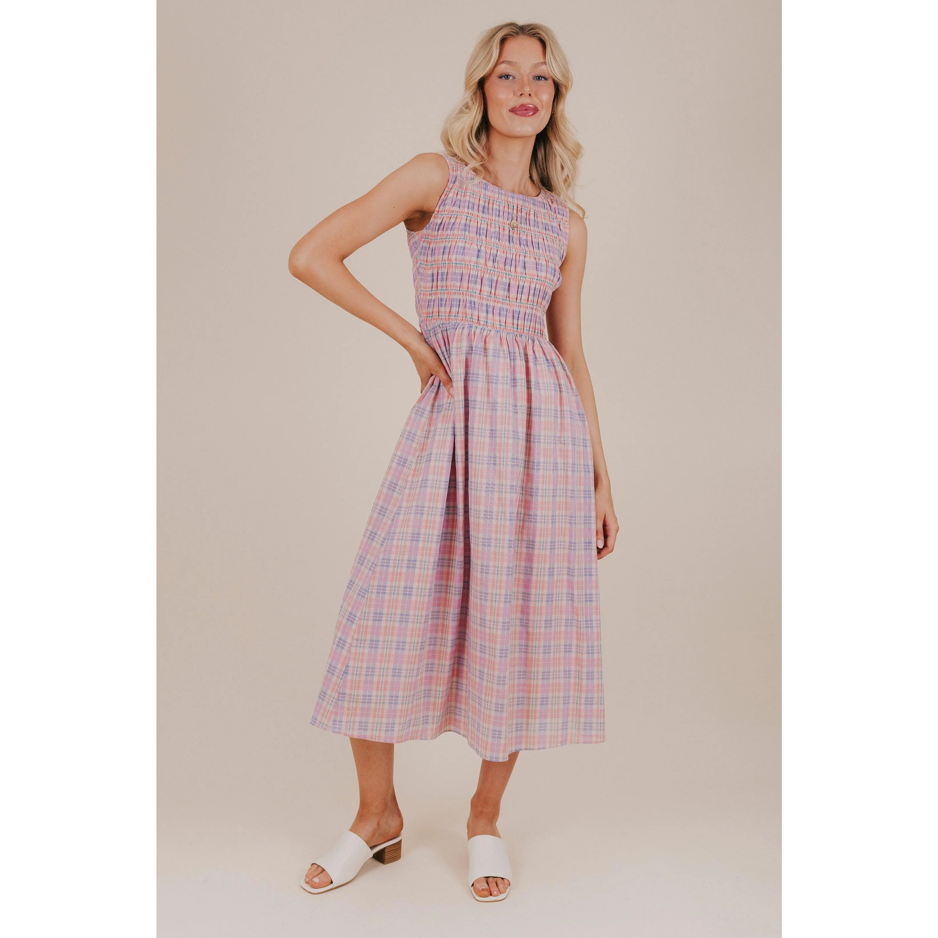 Women's Casual Meadow Daydreams Dress - Light, Boat Neck, Elegance Design, 2 Color Options for Casual Wear