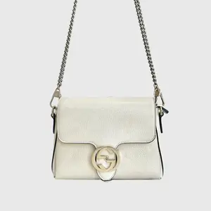 Pre-owned GUCCI GG Leather Shoulder Bags Gucci White Interlocking G Shoulder Bag