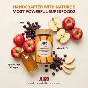 JUGO ACV + SUPERFOODS Gummies - 40 Plant-Based, Gluten-Free Gummies for Gut Health, Metabolism, and Immunity Support - Healthcare, Nutrition, Vitamin