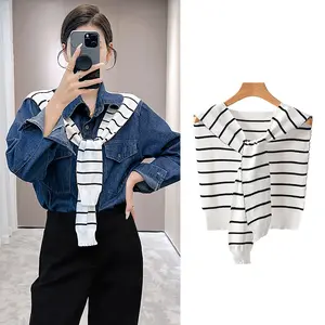 over the shoulder sweater   shawl wraps knit shawl sweater scarf with sleeves sweater wrap  for women and men  Decorative Clothing Fashion Sailor  Collarl Knitted Shawl