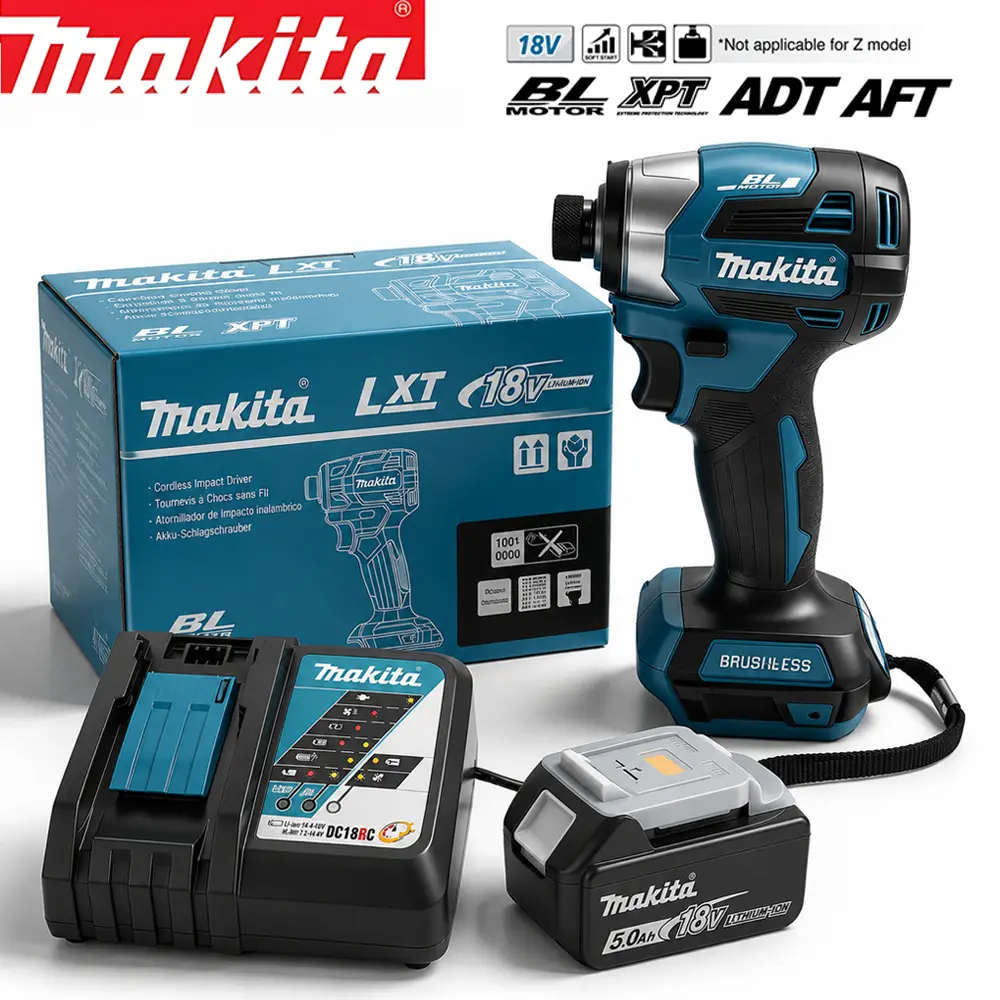 Makita DTD173 18V Cordless Brushless Electric Screwdriver - Wireless Power Tools with Batteries, Ergonomic Design, High Torque, High Efficiency for Construction Work, DIY Users, Tight Spaces, Brushless Motor