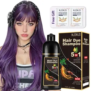 Purple Hair Dye Shampoo 5-in-1 – Natural Purple Hair Color Shampoo for Women & Men, Covers Gray Hair, Shampoo Para Pintar el Cabello, Champu Para Canas, Long-Lasting Gentle Formula for All Hair Types, Easy Home Use, 16.9 Fl Oz