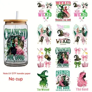12 pictures, Vibrant Fantasy Princess and Witch Theme UV DTF Transfer Stickers Waterproof Durable Sticker for 16 oz Garage bottles, travel cups, water cup stickers, Fun Stickers, perfect for crafts, gifts and campus decorations, Graphic Decal