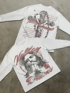 Unisex Cross Print Round Neck Long Sleeve T-Shirt Casual Fashion Comfortable Soft Simple Design, Fitted Pure Color Tee for All Seasons Crewneck