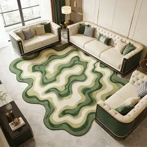 1 pcs. Irregular wave living room rug, modern and creative carpet, Contemporary rugs, Fluffy modern rug, machine washable, non-slip, soft and comfortable plush rug, suitable for living room, bedroom, Modern indoor rug, Unique rugs