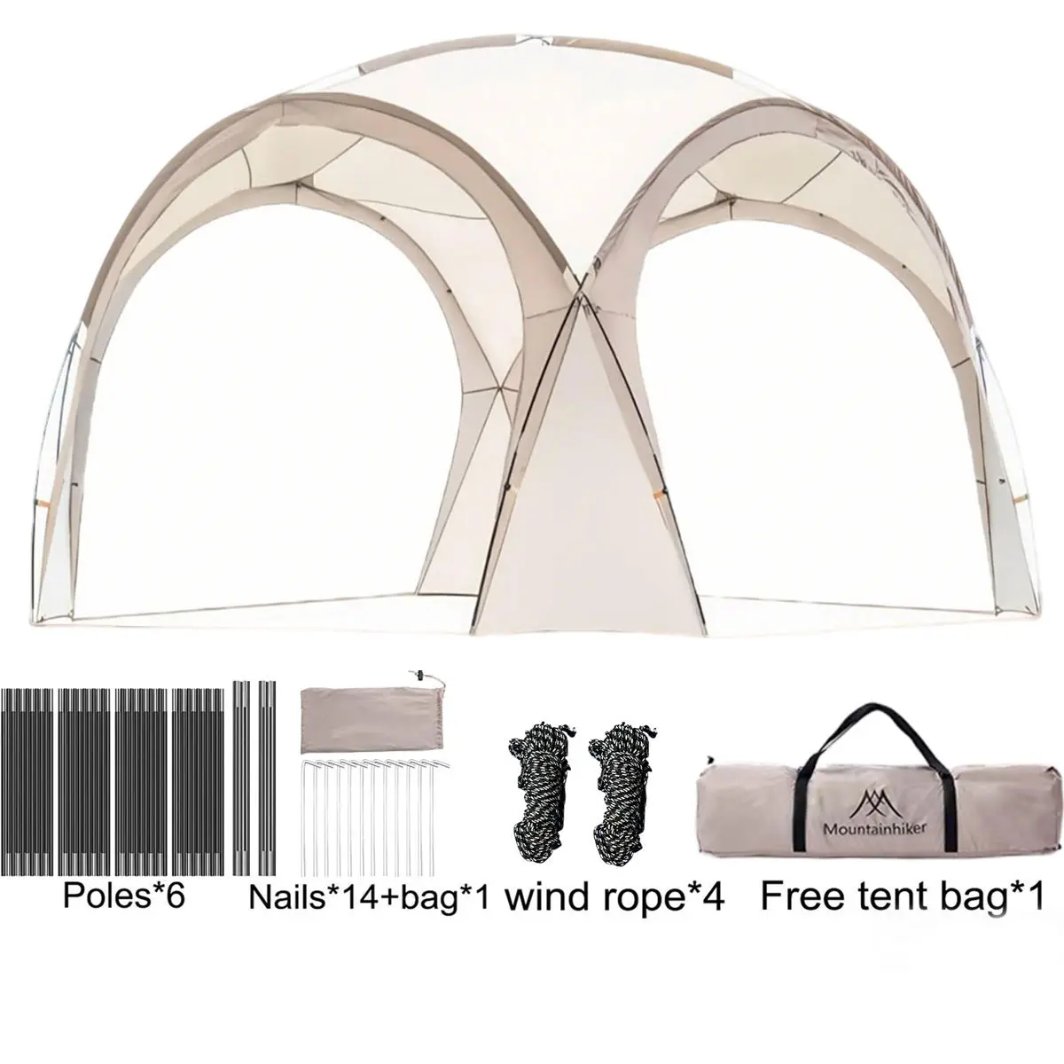 【Waterproof  Beach Tent】 12 Person Tent UPF50+ 210D Oxford Fabric Pop Up Beach Tent Sun Shelter Rainproof Outdoor Camping Essentials Camping Canopy Pop Tent Tribeman Tent for Family Reunion Backyard Party Friends Gathering