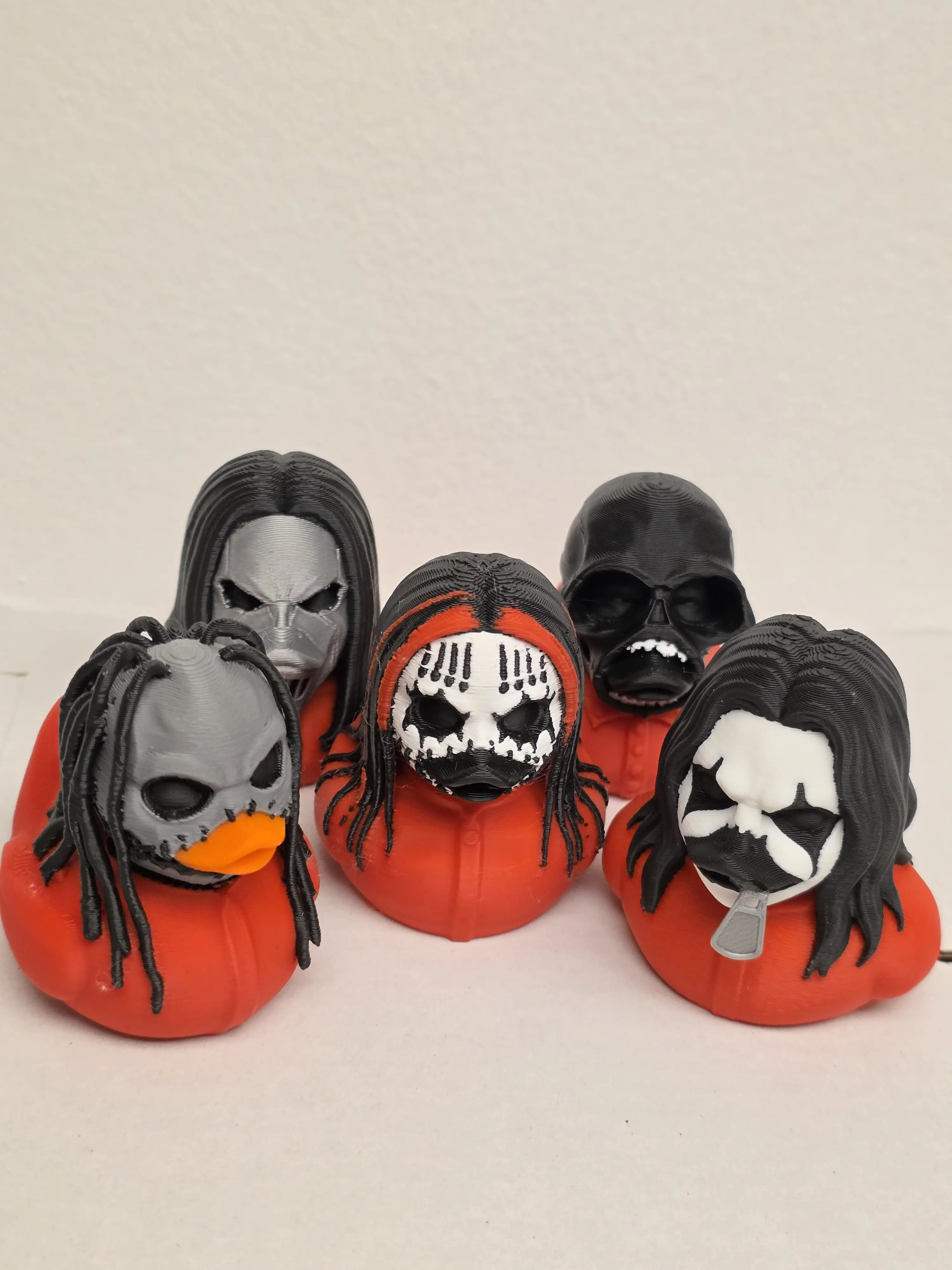 Slipknot Duck Collectable, 3D Printed Plastic Duck Fantasy Inspired Fashion Accessory, #8, #1, #0, #7, #4, Joey Jordison, Corey Taylor, Mick Thomson, Fan Art, Character Acrylic Keychains