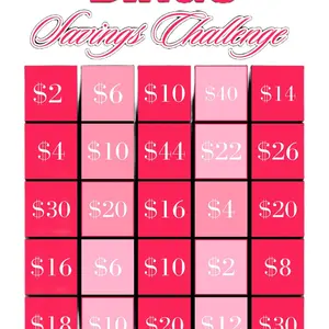 Bingo savings challenge, blackout edition
