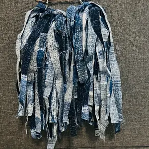 Blue Jean pattern distress  earrings