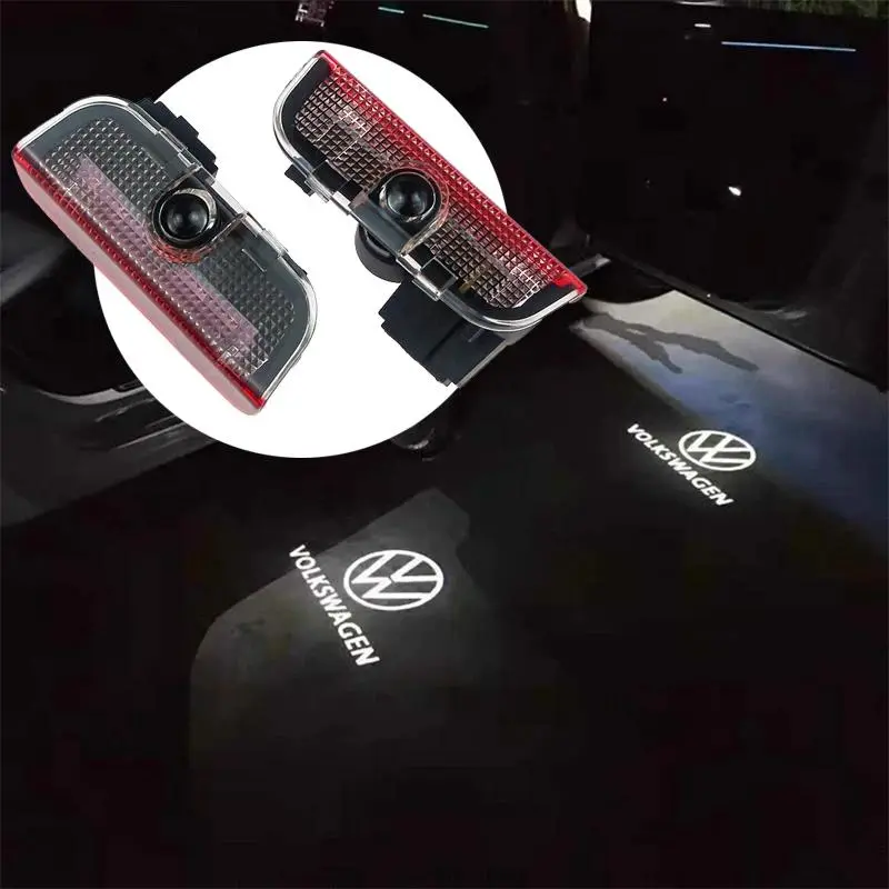 2pcs/set LED Car Door Light Logo Laser Projector, Vehicle Welcome Light for Volkswagen Vw Gti Golf 5 6 7 Mk4 Mk5 Mk6 Polo Passat B5 B6 B7, Led Car Lights