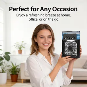 Portable Desktop Fan with Cooling and Humidifying Function, Multifunctional Cooling Fan, 3 Speed Quiet Operation, Ideal for Home Office Outdoor Tent RV, USB Powered Fan, Travel Fan