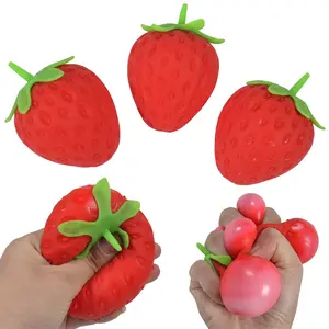 Super Large Strawberry Squeeze Toy, Soft Realistic Stress Ball, Squishy Fidgets, Creative Stress Relief Tool, Perfect Gift for Halloween, Thanksgiving, Christmas