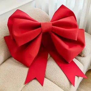 1pc Large Red Bow, Giant Bow, Decorative Bow, Car Bow, Garden Party Bow, Large Door Bows, Large Outdoor Wreath Bow for Christmas Tree Topper, Fireplace, Home Front Door, Party, Wedding, Shower, Birthday Party Decorations