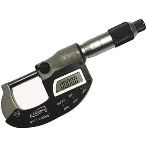 iGaging Electronic Digital Micrometer - 0-1"/0-25mm Inches/mm Range, 0.00005"/0.001 Resolution, High Accuracy, IP65 Coolant Proof, Micro USB Data Output, Hand Measuring Tool for Tools & Hardware