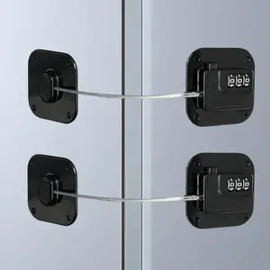 Refrigerator Lock, 2 Packs Combination & Fridge Lock, Easy-Install Lock for Cabinets, Closets, Drawers, Windows & More