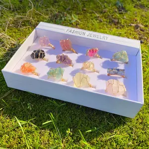 Gemstone Ring Healing Natural Crystal Gorgeous Stone Bead Beads Jewelry Energy Healing Love Girlfriend Boyfriend Souvenir Valentine Father Mother Anniversary New Year Christmas Halloween Birthday Gift