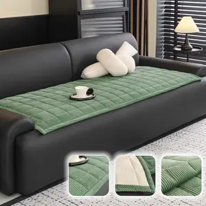1PC Thickened Quilted Sofa Cover, Corduroy Couch Cover, Non-Slip Sofa Seat Pad, Soft Breathable Furniture Protector, Anti-Scratch & Pet Friendly Seat Cushion for Sofa, Loveseat & Sectional