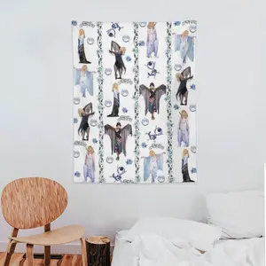 Collage Tapestry Wall Hanging, Iconic 70s Rock Goddess Fashion Art, Ethereal Blue Rose and Pearl Pattern Backdrop, Fleetwood Mac Inspired Bedroom Decor, Whimsigoth Aesthetic Room Transformation Mural