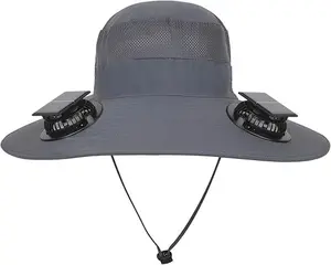 Solar Powered Fan Hat with Charging Removable Fans Wide Brim Sun Hat for Outdoor Fishing, Hiking Gardening