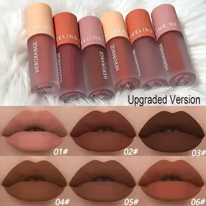 6pc Velvet Lip Mousse Set - 2-in-1 Matte Lip & Eye Tint with Desaturated Nude Shades, Longwear Non-Drying, Waterproof All-Day Wear - Ideal for Fall Festivities, Halloween Parties & Gift Giving - Vegan Formula for Teens cosmetic ! !