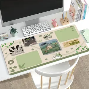 RGB Anime Mouse Pad, Kawaii Studio Ghibli Inspired Desk Mat, XXL LED Aesthetic Totoro Inspired Desk Mat, Cute Cottagecore Cartoon Play Mat
