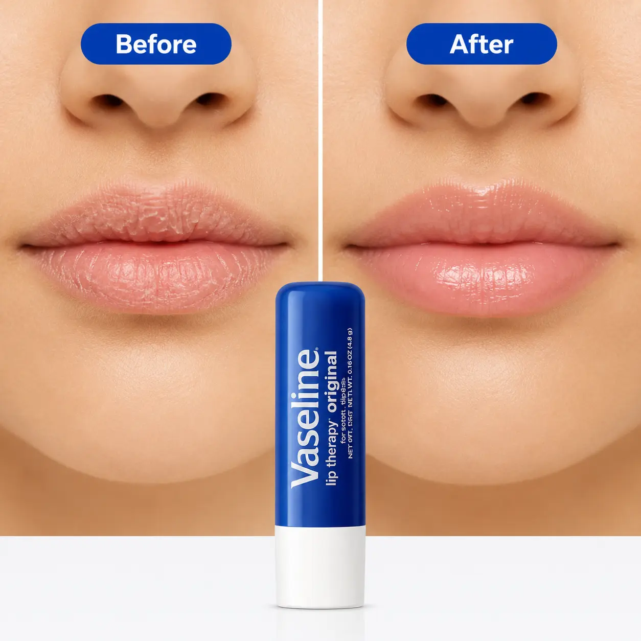 Vaseline Original Lip Therapy Stick - Vitamin E, Smooth, Daily Hydrating Fragrance-Free Lip Balm, 0.16 oz / 4.8 g